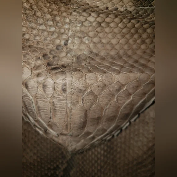 John Anthony genuine python snakeskin reptile neutral tan browns hoodie vest L - Picture 5 of 15